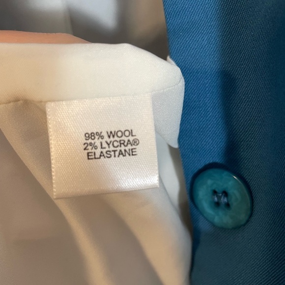 Austin Reed Women's Blue Jacket Blazer 98% Wool Stitching Detail Size 8 - Picture 7 of 14